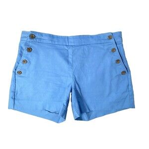 Banana Republic Womens Blue Chino Shorts Size 2 High Rise Stretch Casual